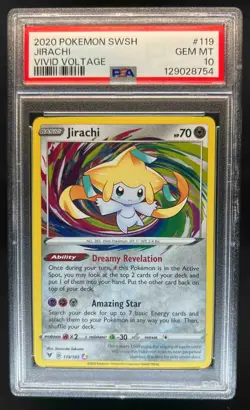 2020 Pokemon SWSH Vivid Voltage Jirachi #119/185 PSA 10 - Image 1