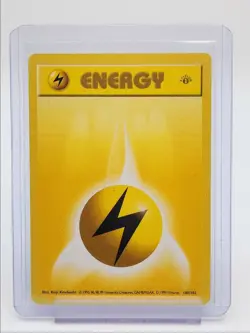 LIGHTNING ENERGY 1999 POKEMON BASE SET 1ST EDITION SHADOWLESS 100/102 Q4490 - Image 1