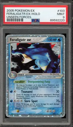 Pokemon Feraligatr ex EX Unseen Forces Holo Ultra Rare #103 PSA 9 Mint - Image 1