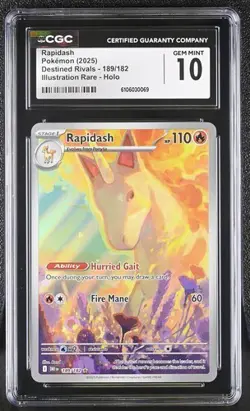 Rapidash *CGC 10* Illustration Rare *Destined Rivals* #189 *2025* Pokemon - Image 1