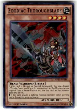 Yugioh Zoodiac Thoroughblade MP17-EN184 Ultra Rare 1st Ed NM - Image 1