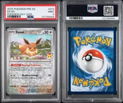 PSA 9 Eevee (Pokemon Day 2025) (Reverse Cosmos Holo) 074/131 Miscellaneous Cards - Image 3