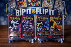 Pokemon TCG Scarlet & Violet Destined Rivals Card Lot 4 OPEN packs. - Image 1