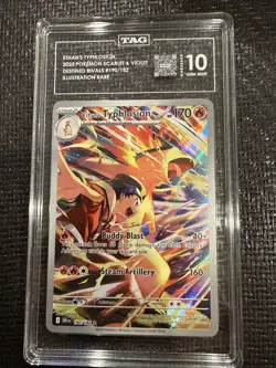 Ethan's Typhlosion 190/182 ILLUSTRATION RARE 2025 Pokemon Card TAG 10 GEM MINT - Image 1