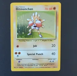 Pokemon Hitmonchan Base Set 7/102 Holo Rare 70 HP Basic 1999 TCG Card - Image 1