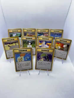 Vintage Japanese Pokemon Gym 1 & Gym 2 Trainer Card Lot of (10) Cards NM - Image 1