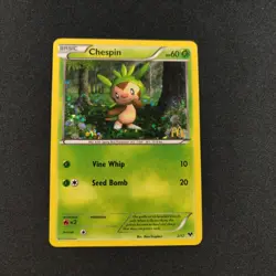 Chespin 002/012 McDonald's 2014 Holo Pokemon Tcg Card DAMAGED - Image 1