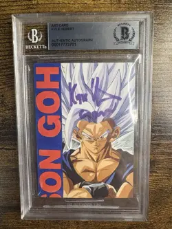 Dragonball Hand Drawn Sketch Art Card Signed Gohan Kyle Hebert 1of 1! Beckett - Image 1