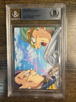Dragonball Hand Drawn Sketch Art Card Signed Vegeta Chris Sabat 1of 1! Beckett - Image 1