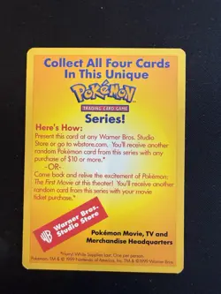 1999 Pokemon Wizards of the Coast Promos - CATCH MEW Card - Pokemon the Movie - Image 2