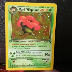 Pokemon TCG Holo Rare Dark Vileplume Card 13/82 Vintage LP Condition 1st Edition - Image 1