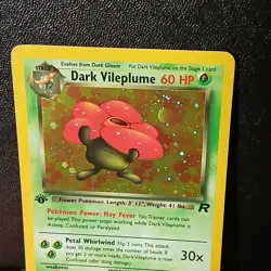 Pokemon TCG Holo Rare Dark Vileplume Card 13/82 Vintage LP Condition 1st Edition - Image 2