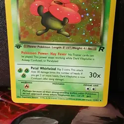 Pokemon TCG Holo Rare Dark Vileplume Card 13/82 Vintage LP Condition 1st Edition - Image 3