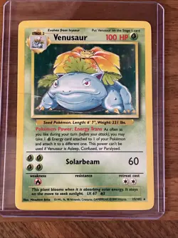 Pokemon TCG Card Venusaur Holo Rare Base Set 15/102 - Image 1