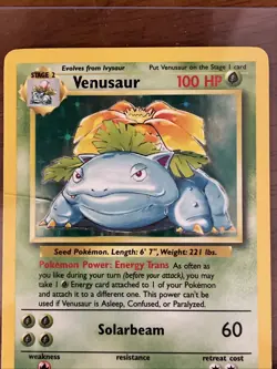 Pokemon TCG Card Venusaur Holo Rare Base Set 15/102 - Image 3