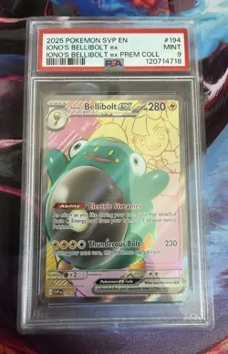 2025 POKEMON SVP PREMIUM COLLECTION PROMO #194 IONO'S BELLIBOLT EX PSA 9 - Image 1