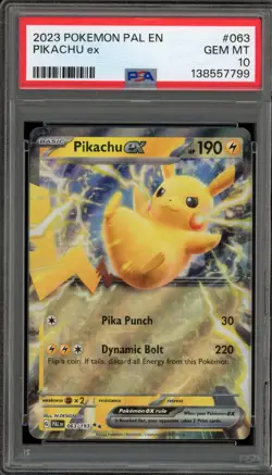 Pokemon Pikachu ex Paldea Evolved Double Rare #063 PSA 10 Gem Mint - Image 1