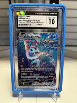 2021 POKEMON SWSH182 ALTERNATE ART VAPOREON VMAX CGC 10 GEM MINT - SEE DESC - Image 1