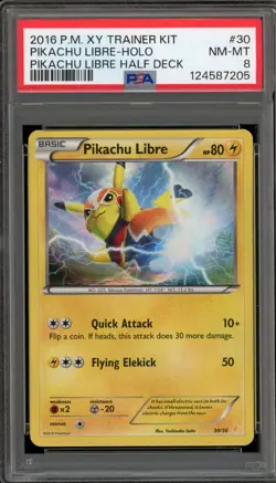 Pokemon Pikachu Libre XY Trainer Kit Half Deck #30 PSA 8 - Image 1