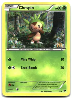 Pokemon Chespin - 2/12 HOLO Promo McDonald's Promos 2014 002/012 HP - Image 1