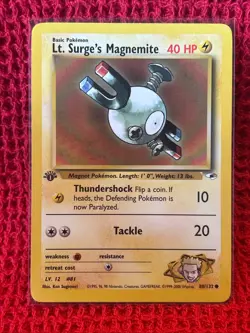 Pokemon TCG Lt. Surge's Magnemite Gym Heroes 80/132 Regular 1st Edition VLP - Image 1