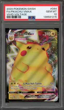 Pokemon Pikachu VMAX Vivid Voltage Full Art #044 PSA 10 Gem Mint - Image 1