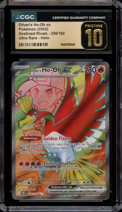 Pokemon Ethan's Ho-Oh ex Destined Rivals Ultra Rare #209 CGC 10 Pristine - Image 1