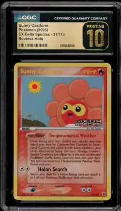 Pokemon Sunny Castform EX Delta Species Reverse Holo Rare #31 CGC 10 Pristine - Image 1