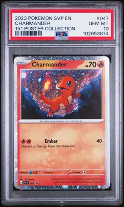 Charmander Promo #047 151 Poster Collection SVP EN Pokemon PSA 10 w/Swirl - Image 1