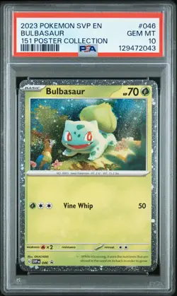 2023 POKEMON SVP EN-SV BLACK STAR PROMO 151 POSTER COLL #046 BULBASAUR PSA 10 - Image 1