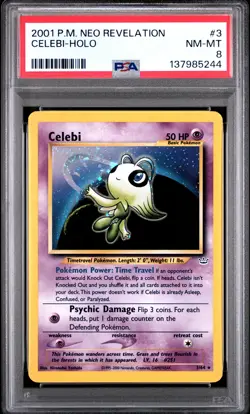 2001 POKEMON NEO REVELATION #3 CELEBI-HOLO PSA 8 - Image 1