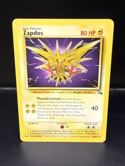 Pokemon TCG - Zapdos - 30/62 - Rare Unlimited - Fossil Unlimited - Image 1