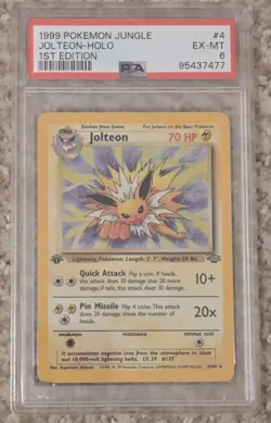 1999 Pokemon Jungle Jolteon Holo 1st Edition 4/64 PSA 6 EX-MT - Image 1