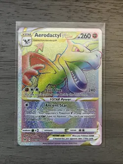Pokemon TCG Aerodactyl VSTAR 199/196 Swsh11: Lost Origin Secret Rare Rainbow - Image 1