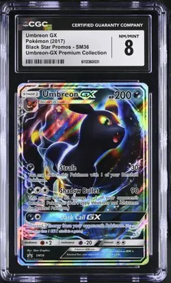 UMBREON GX SM36 2017 Pokemon Black Star Promo CGC 8 NM-MT *mv - Image 1