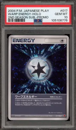Pokemon Warp Energy 2nd Season Sub Japanese Holo Promo 017/PLAY PSA 10 Gem Mint - Image 1