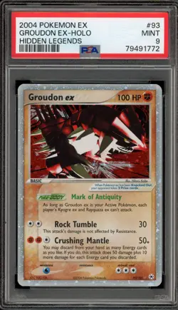 Pokemon Groudon ex EX Hidden Legends Holo Ultra Rare #93 PSA 9 Mint - Image 1