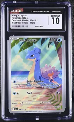 Misty's Lapras *CGC 10* Illustration Rare *Destined Rivals* #194 *2025* Pokemon - Image 1