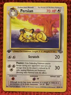 Persian 42/64 LP 1st Edition - Pokemon Jungle 1999 WOTC VINTAE - Image 1