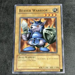 Yugioh Beaver Warrior LOB-064 1st Edition Na print - Image 1