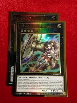 Yu-Gi-Oh! (x2) Zoodiac Chakanine MAGO-EN037 1st Ed. Prem Gold Rare Unplayed Mnt+ - Image 1