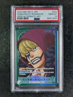 2023 One Piece DONQUIXOTE ROSINANTE #OP05-022 Alternate Art Japanese PSA 10 - Image 1