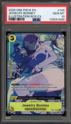 One Piece CCG Jewelry Bonney Illustration Bx. OP08-105 PSA 10 Gem Mint - Image 1