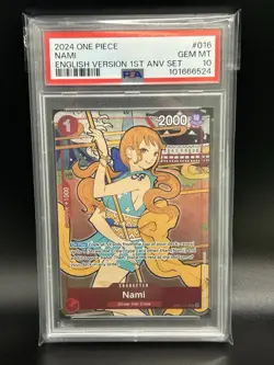 2024 One Piece NAMI #016 OP01-016 English Version 1st Anniversary Set PSA 10 - Image 1