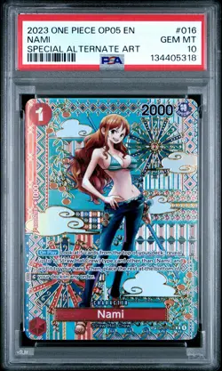 2023 One Piece Nami #016 Special Alternate Art Op05-Awakening Of New Era PSA 10 - Image 1