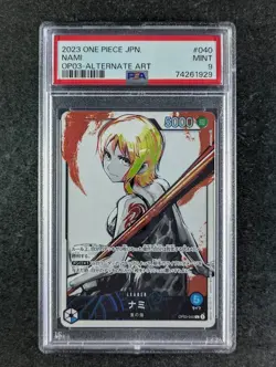 2023 One Piece NAMI #OP03-040 Borderless Alternate Art Japanese PSA 9 (B) - Image 1
