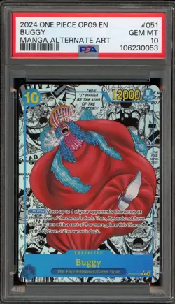 One Piece CCG Buggy Manga Alternate Art OP09-051 PSA 10 Gem Mint - Image 1