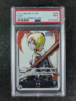 2023 One Piece NAMI #OP03-040 Borderless Alternate Art Japanese PSA 9 - Image 1