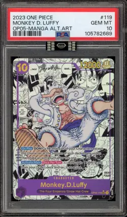 One Piece CCG Monkey.D.Luffy Manga Alt Art OP05-119 PSA 10 MBA BLACK DIAMOND - Image 1