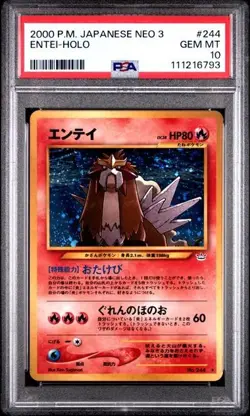 Entei Neo Awakening Legends Holo 244 (Japanese) Pokemon Card PSA 10 - Image 1